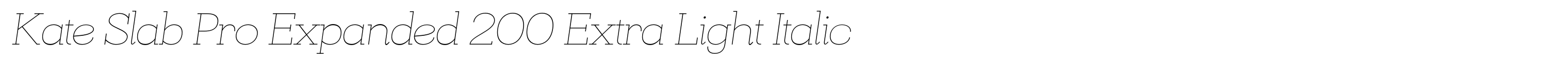 Kate Slab Pro Expanded 200 Extra Light Italic